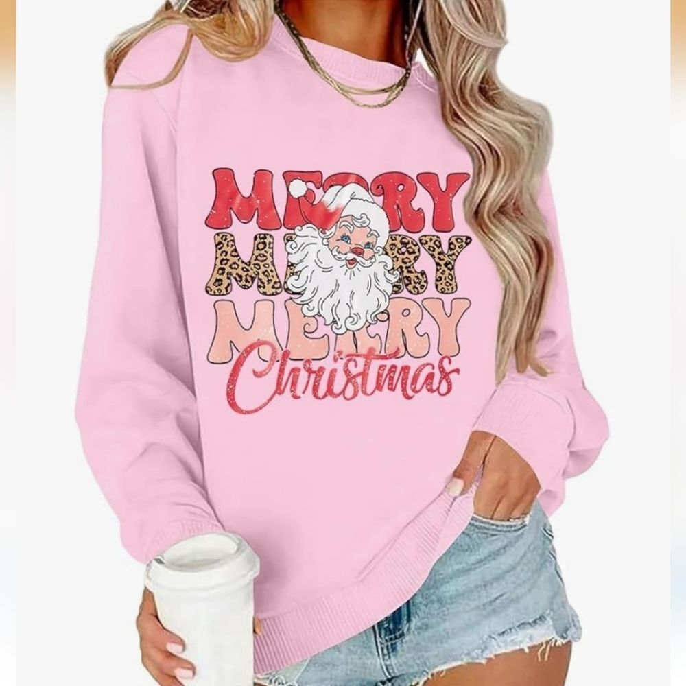 Pink Merry Christmas Sweatshirt